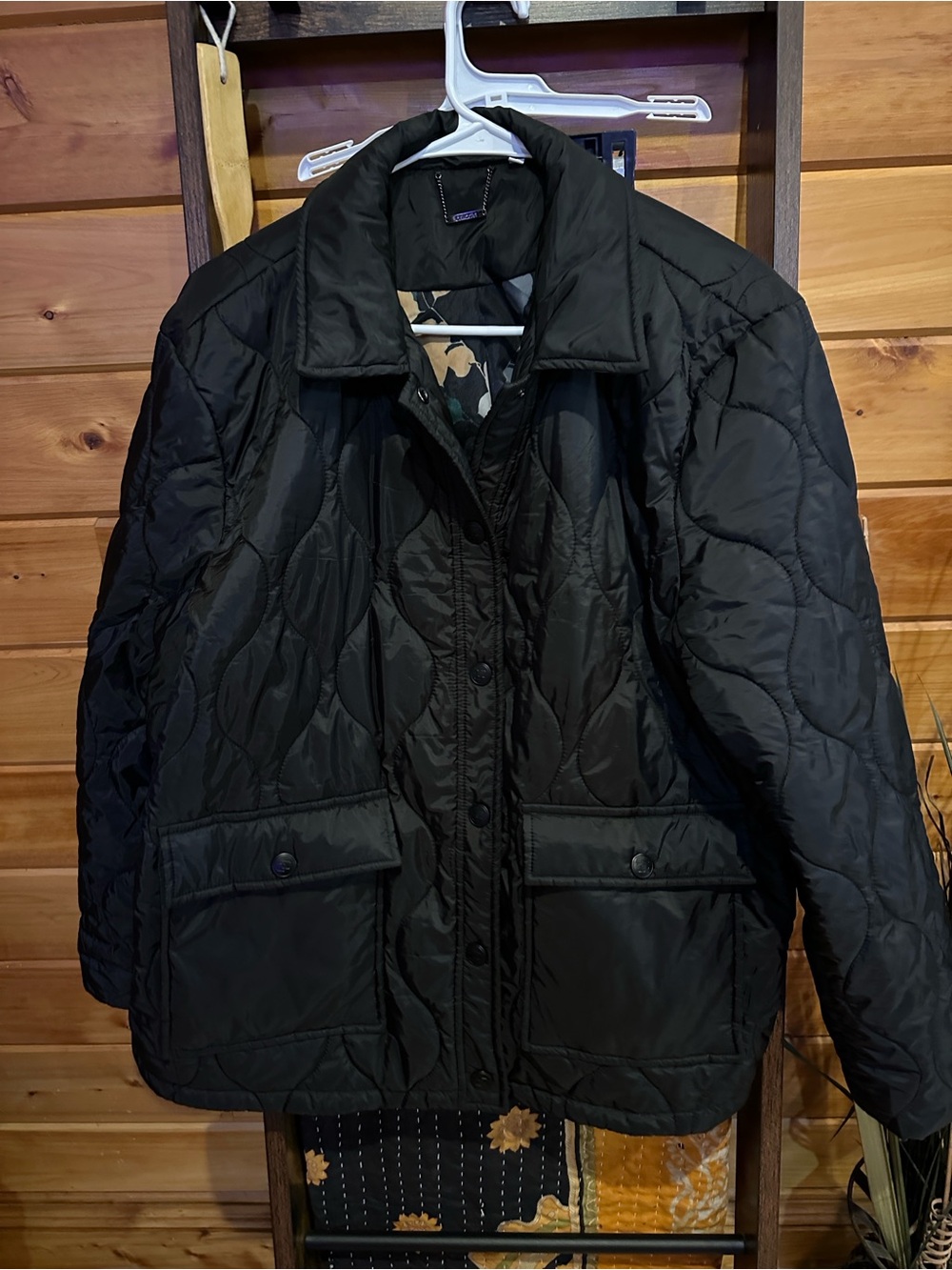 Chico's Black Quilted Puffer Jacket